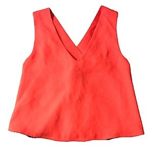 Club Monaco Coral Sleeveless Top Criss Cross Back Size Large